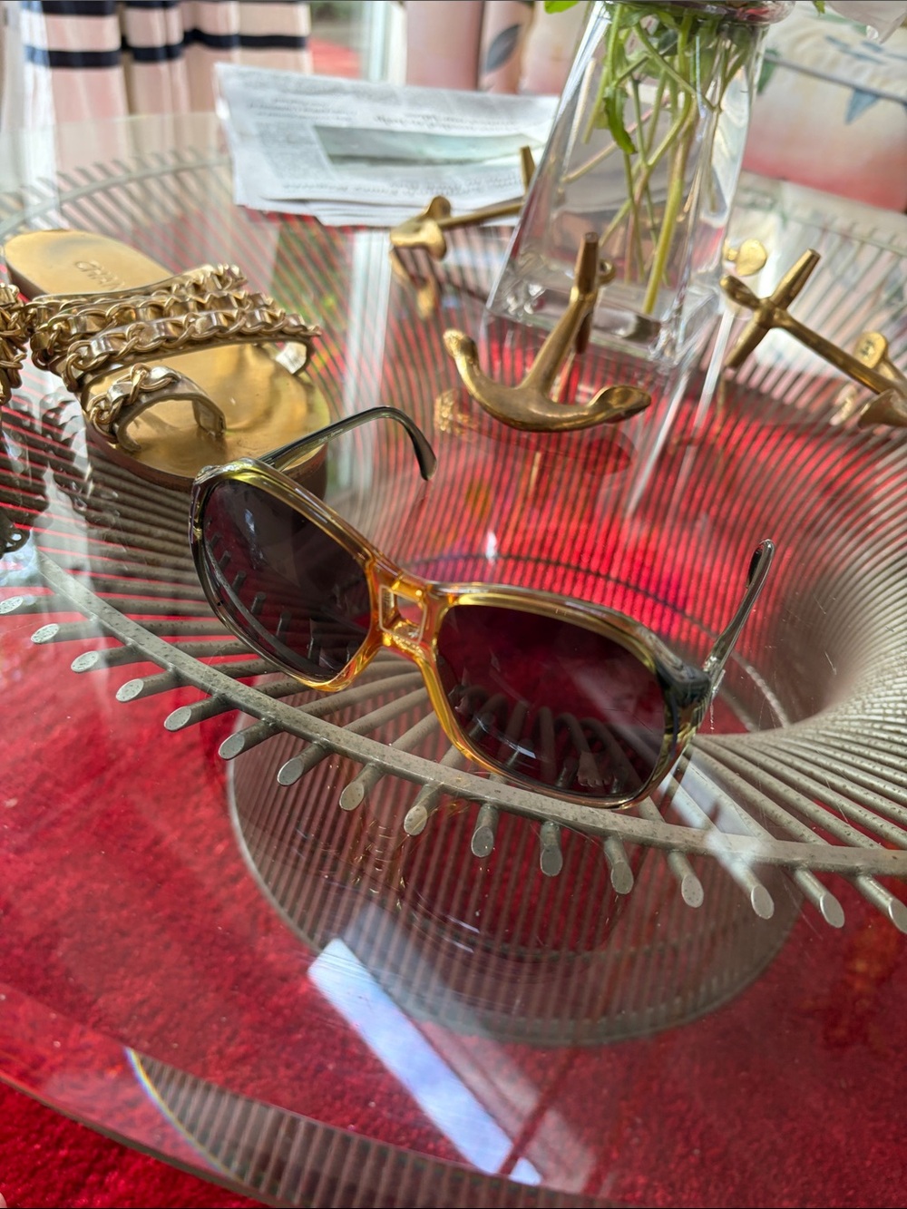Women's Amber Gradient Oval Sunglasses - Unbranded